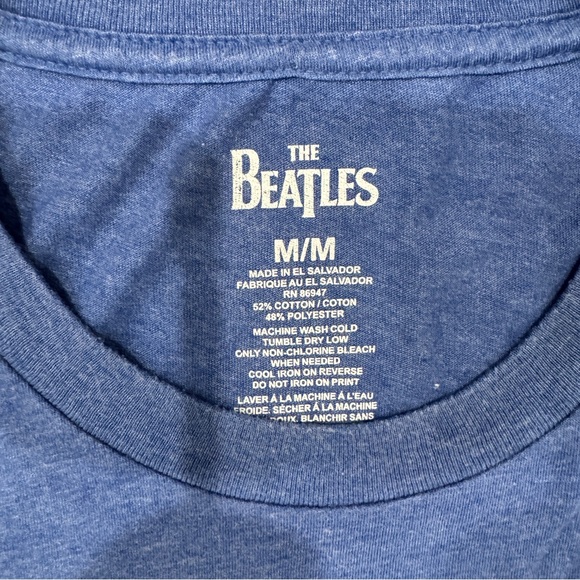 Men’s Blue Tshirt Medium with Beatles 60’s print - Picture 2 of 6